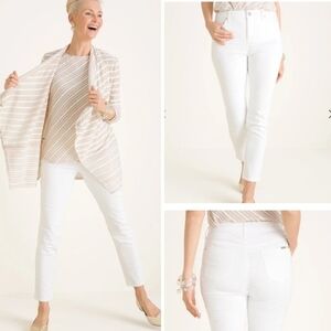Chico’s Perfect Stretch So Slimming White Girlfriend Slim Leg Ankle Jeans 1/(8)